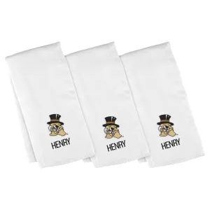 Personalized Wake Forest Demon Deacons Deacon Head 3-Pack Burp Cloths