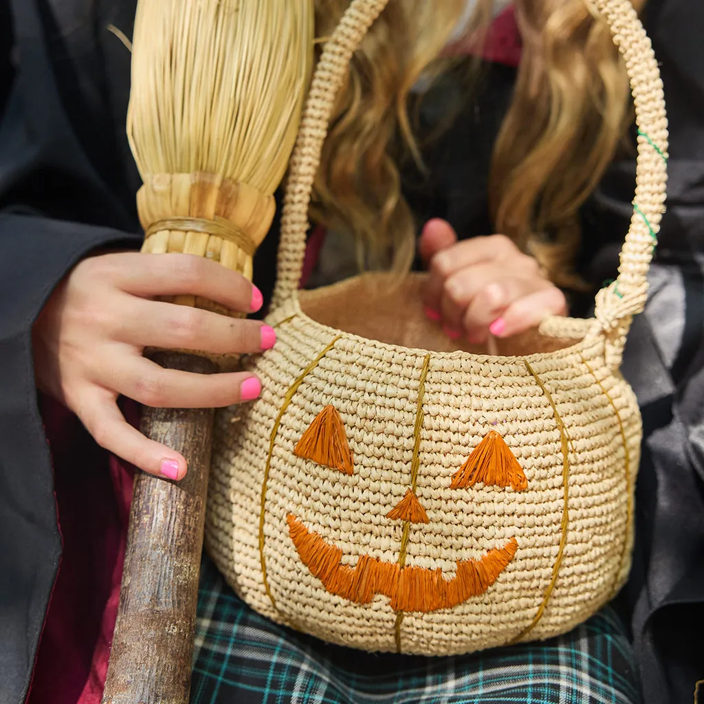 Pumpkin Trick-or-Treat Raffia Basket