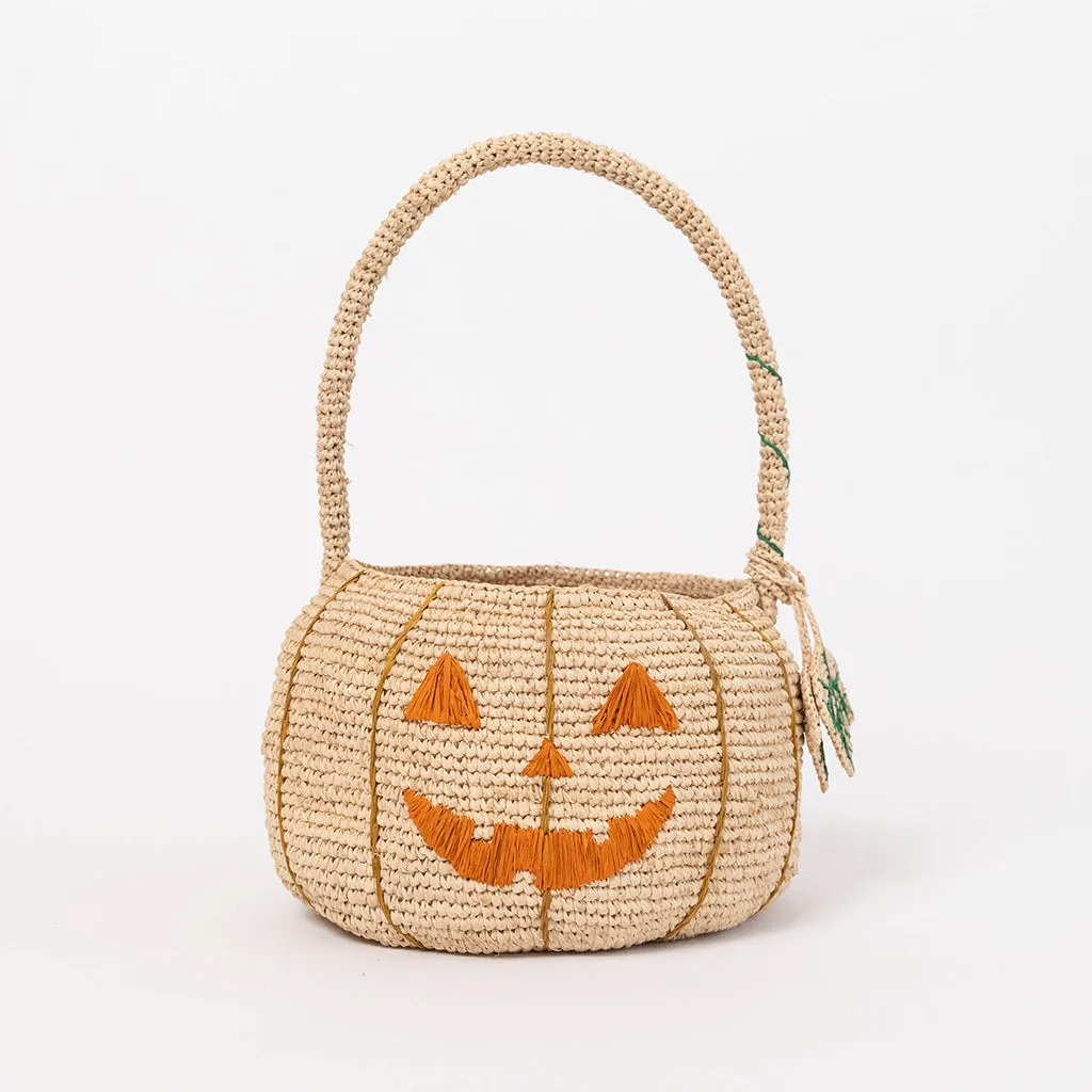 Pumpkin Trick-or-Treat Raffia Basket