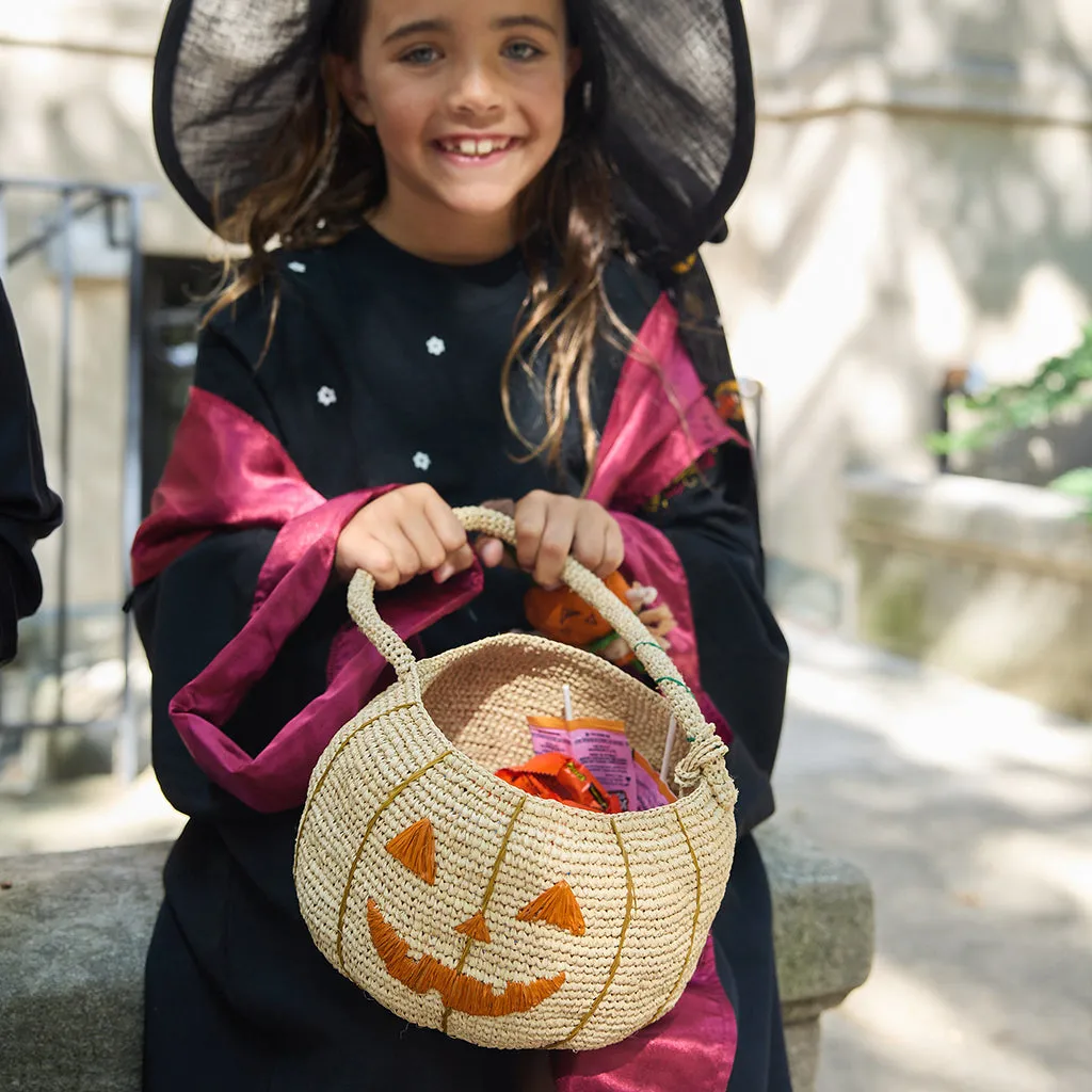 Pumpkin Trick-or-Treat Raffia Basket