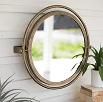 Round Wall Mirror With Adjustable Bracket - Large