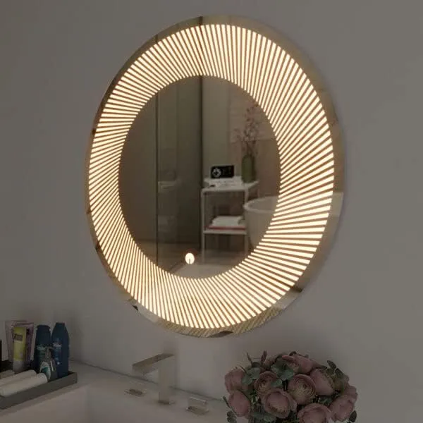 R.S Internationals Bathroom LED Mirror with Touch Sensor, 3 Light Effects, Glass (24 INCH)