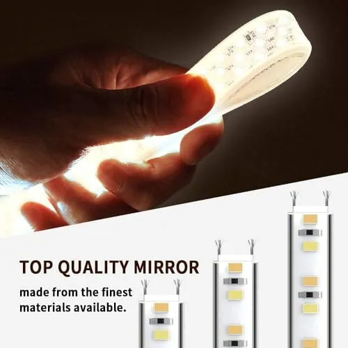 R.S Internationals Bathroom LED Mirror with Touch Sensor, 3 Light Effects, Glass (24 INCH)