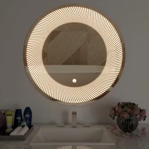 R.S Internationals Bathroom LED Mirror with Touch Sensor, 3 Light Effects, Glass (24 INCH)