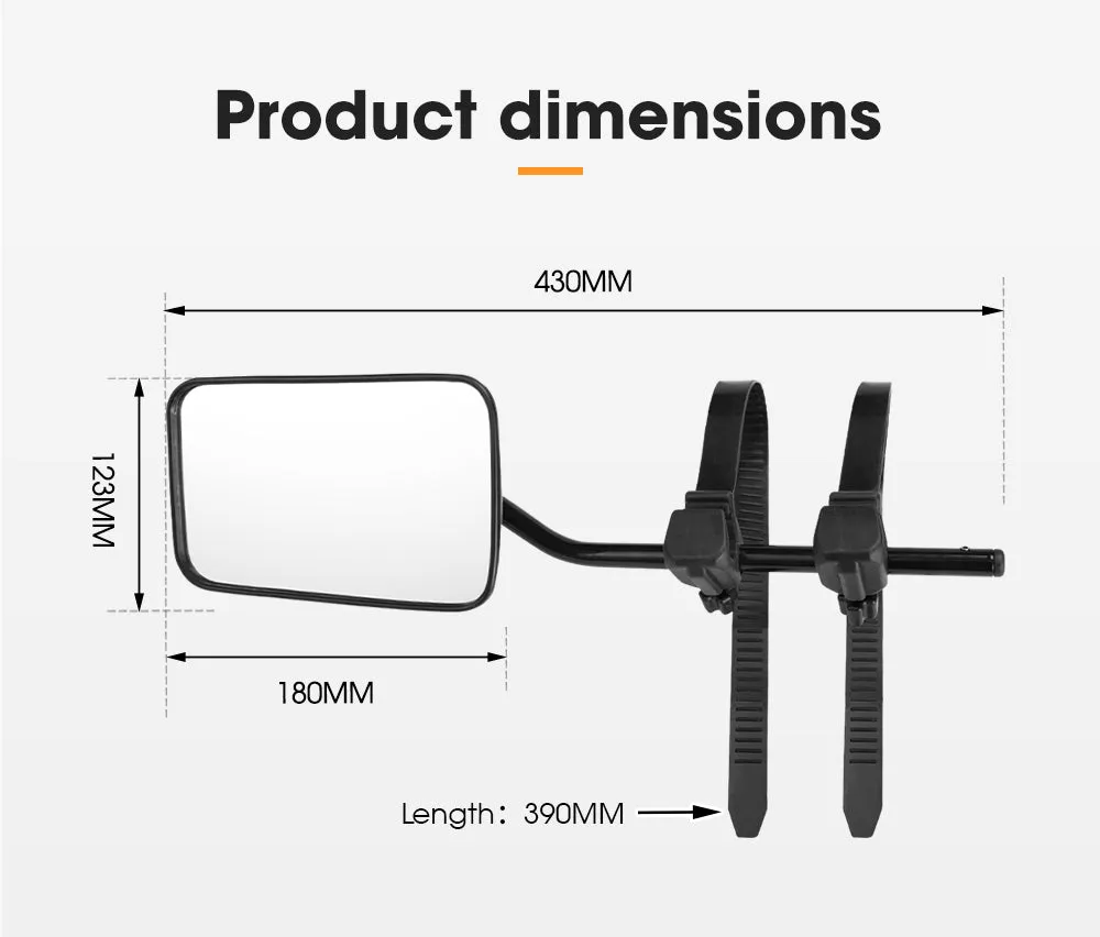 San Hima Pair Towing Mirrors Universal Multi Fit Clamp On 4X4 Caravan Trailer