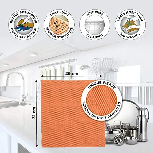 Scotch-Brite Microfiber Kitchen Wipe (Set of 1, Orange)