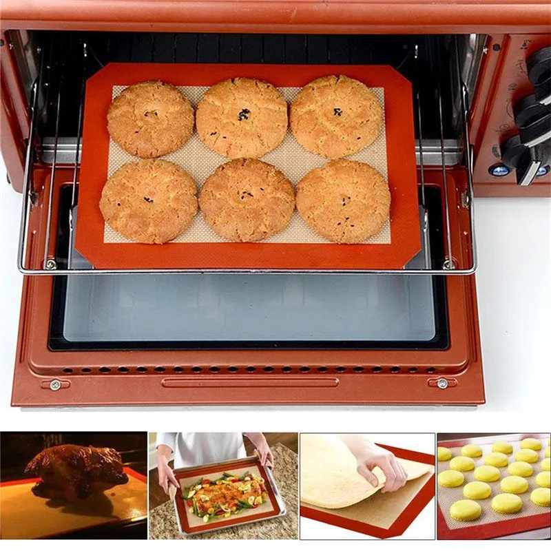 Silicone Baking Mat Pad - Non-Stick Heat Resistant - Durable Silicon Liner for Bake Pans - Baking Supplies - Pan Mat - Cookie Making Muffin