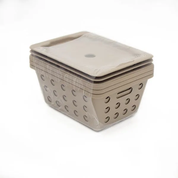 SMALL STORAGE BASKETS WITH LID 3 PIECE SETS 7 3/8” X 5 5/8” X 3 3/8” Coza