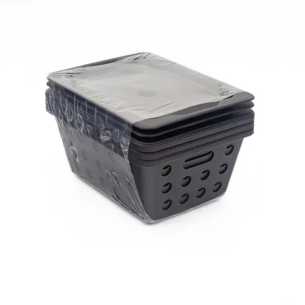 SMALL STORAGE BASKETS WITH LID 3 PIECE SETS 7 3/8” X 5 5/8” X 3 3/8” Coza