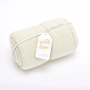 Snuz Organic Knitted Cellular Baby Blanket - Linen