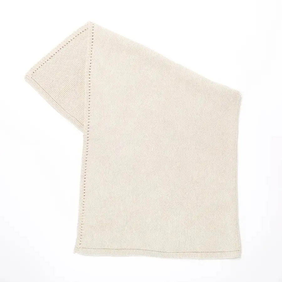 Snuz Organic Knitted Cellular Baby Blanket - Linen