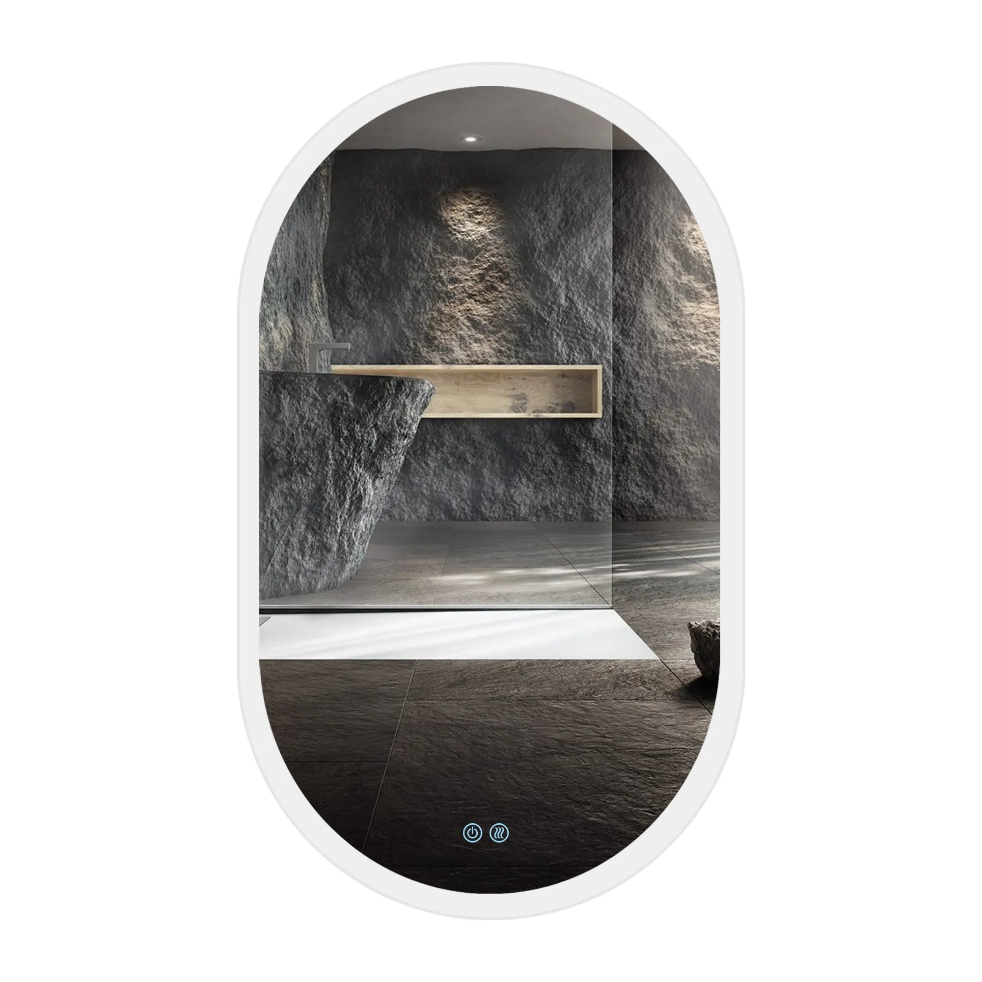 Three-color Smart Bathroom Mirror with Light, Frameless Smart Vanity Mirror Hanging Vertically