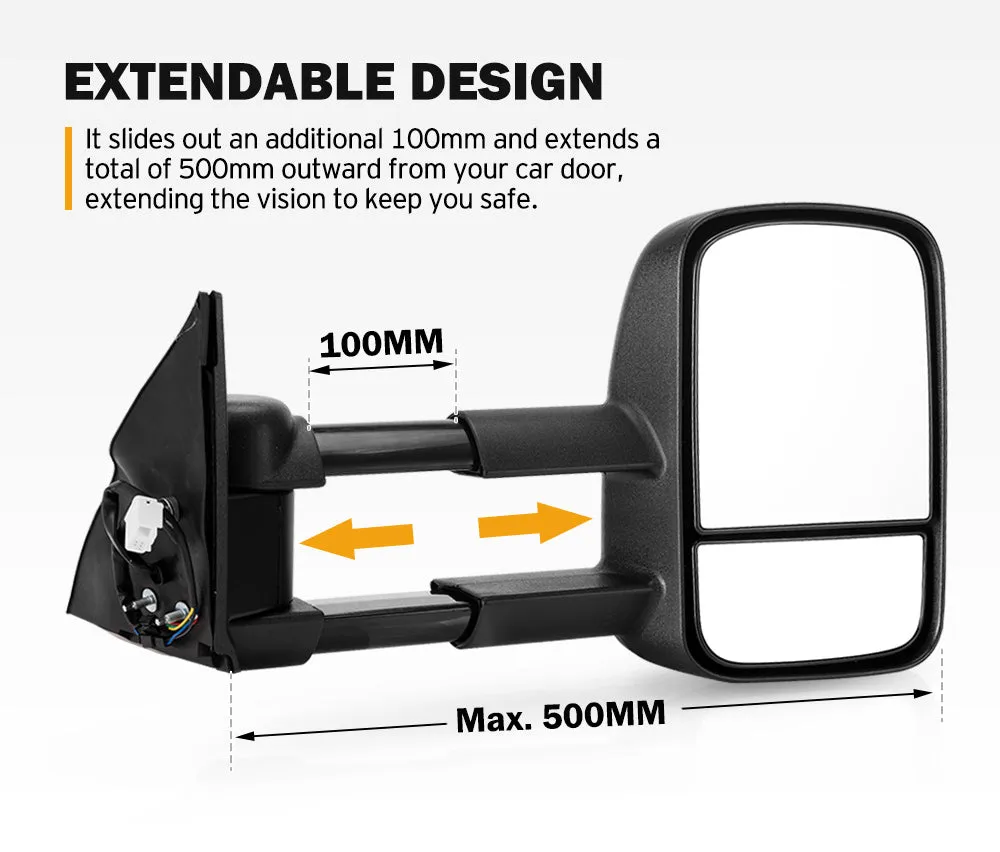 Towing Extendable Mirrors for Toyota Prado 150 Series Wagon 11/2009 – 2019