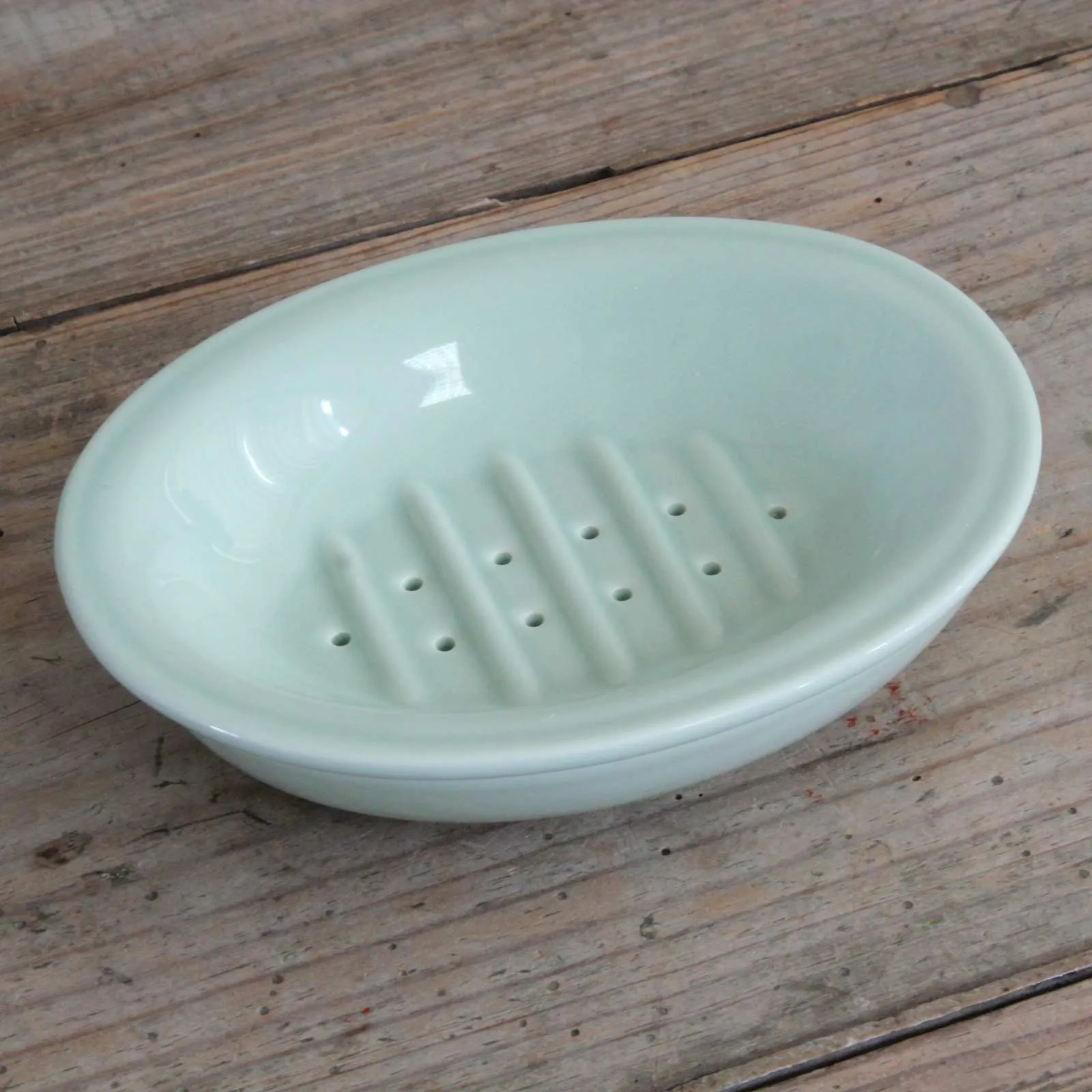 Two Part Ceramic Soap Dish - Sage