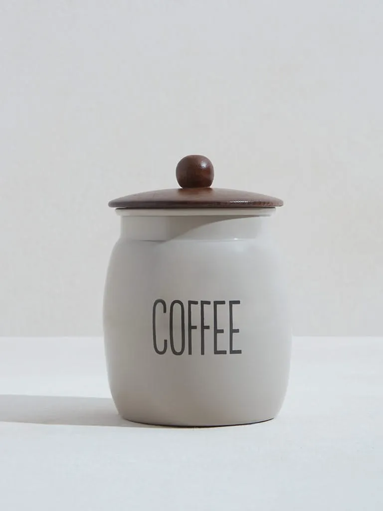 Westside Home Off White Coffee Canister