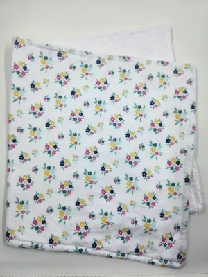 White Floral Burp Cloth