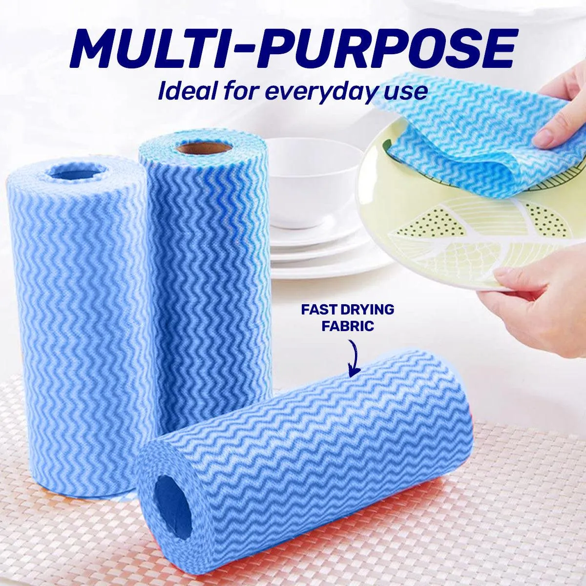 Xtra Kleen 1200PCE All Purpose Jumbo Washcloth Rolls Reusable 30 x 30cm