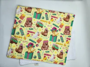 Yellow Aussie Animals Burp Cloth